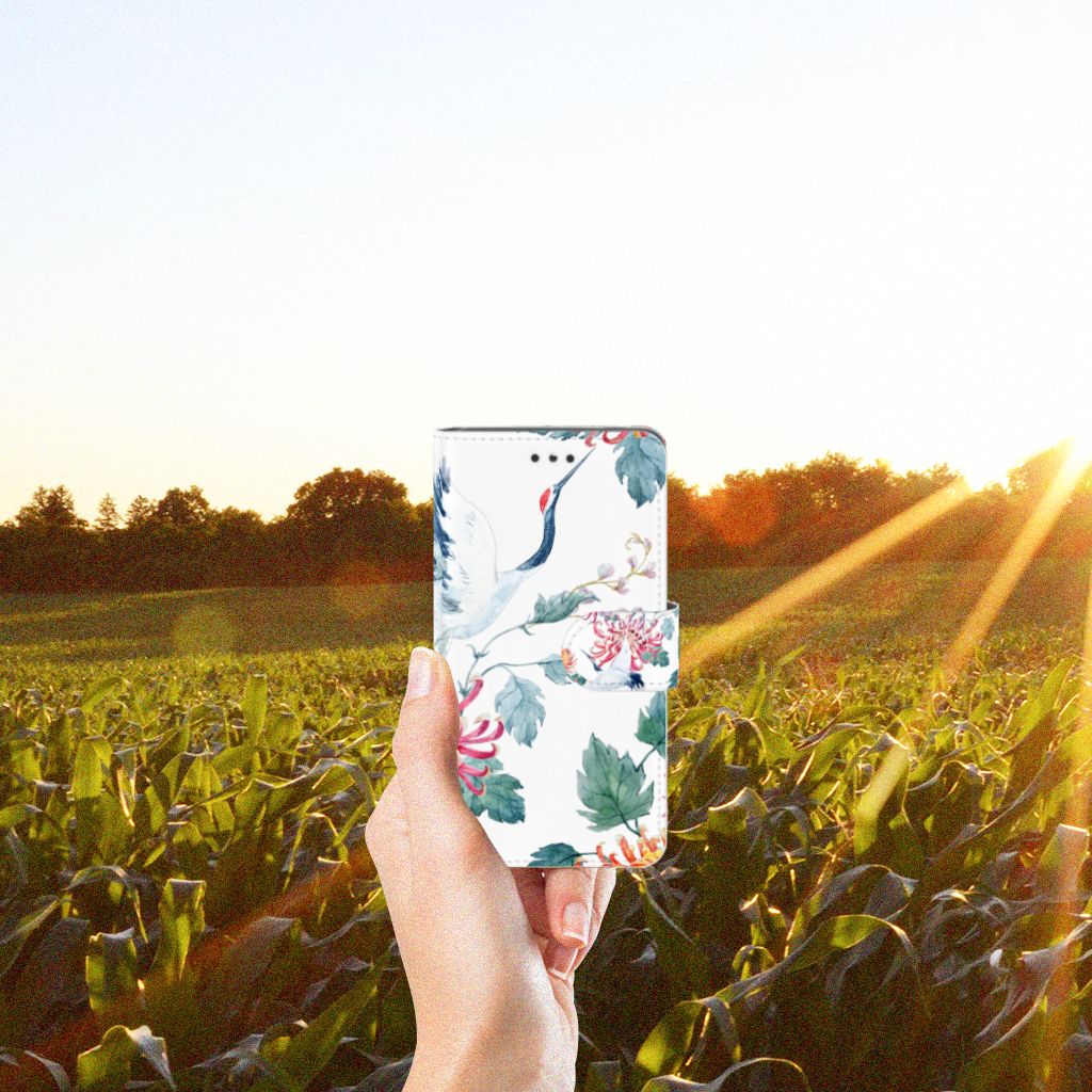 Nokia 7 Telefoonhoesje met Pasjes Bird Flowers