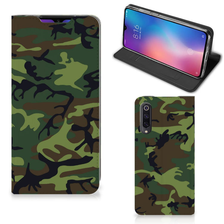 Xiaomi Mi 9 Hoesje met Magneet Army Dark