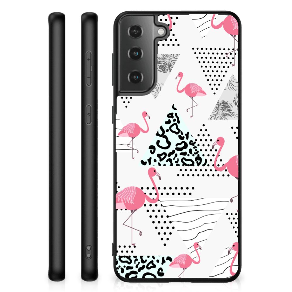 Samsung Galaxy S21 Plus Dierenprint Telefoonhoesje Flamingo Triangle B2C Telecom