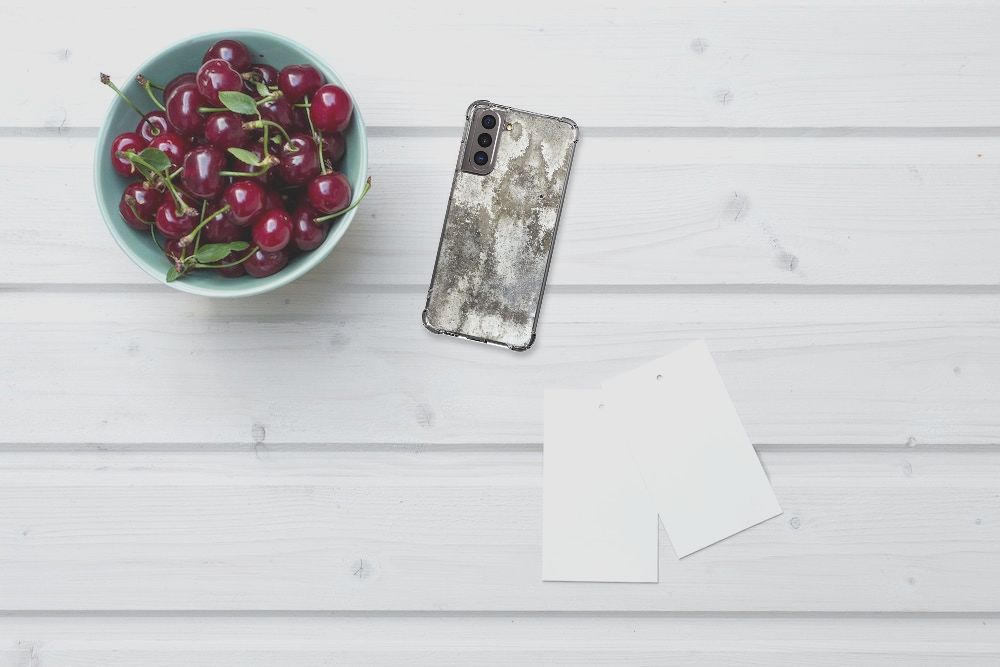 Samsung Galaxy S21 Anti-Shock Hoesje Beton Print B2C Telecom