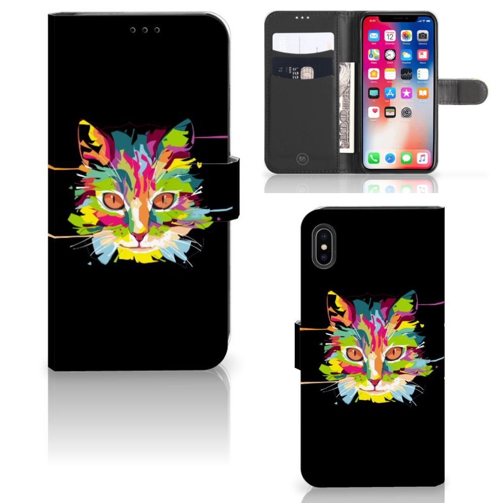 Apple iPhone Xs Max Leuk Hoesje Cat Color