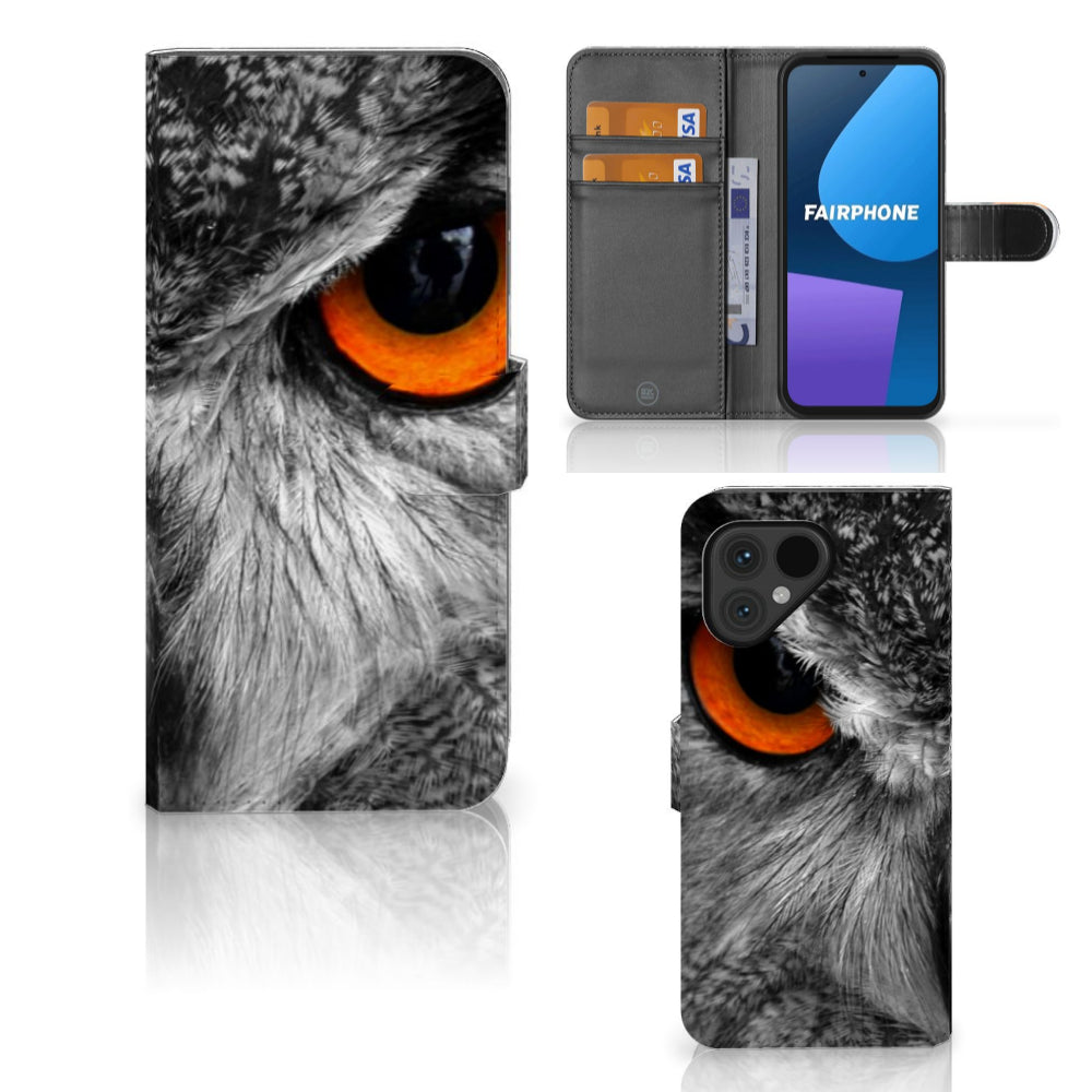 Fairphone 5 Telefoonhoesje met Pasjes Uil