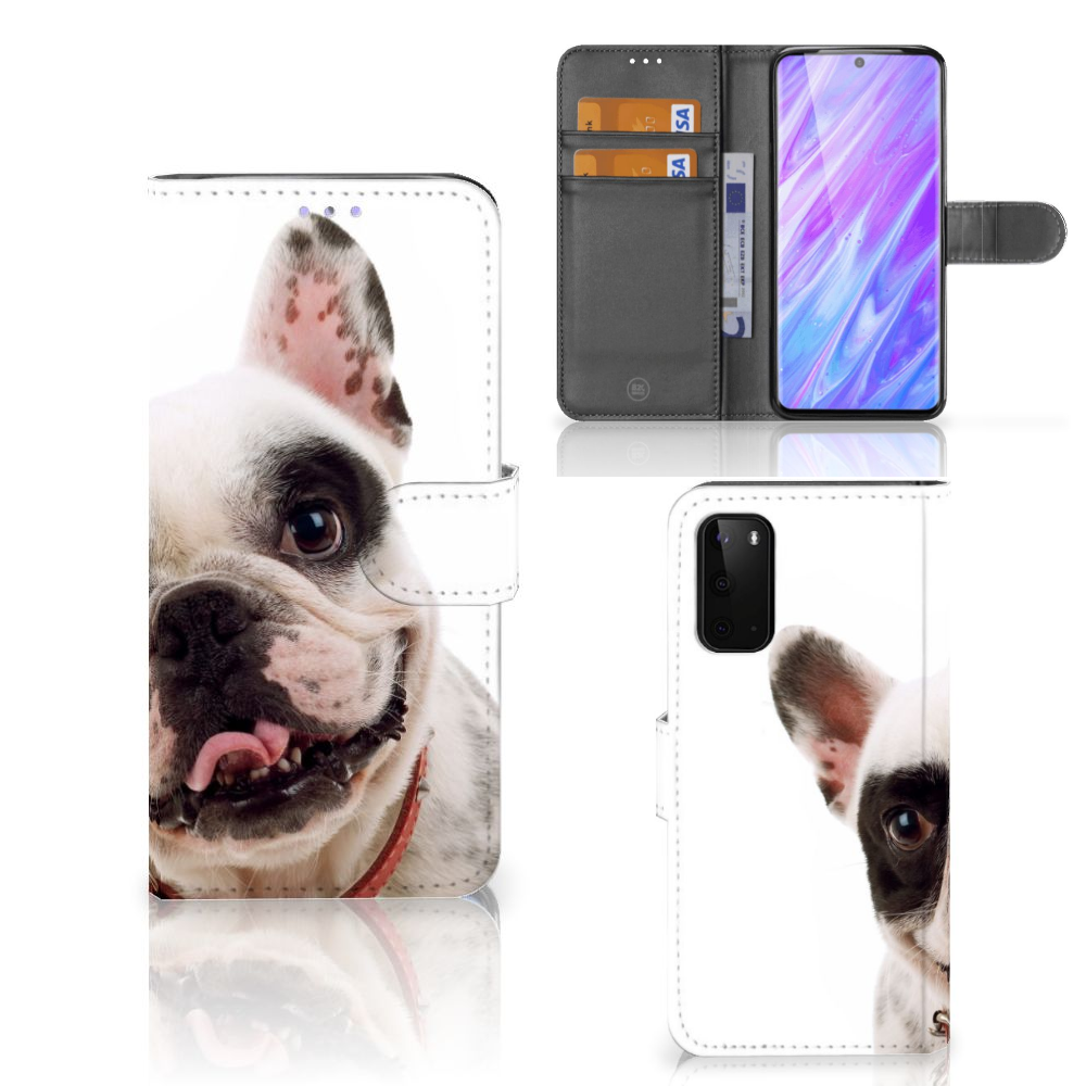 Samsung Galaxy S20 Telefoonhoesje met Pasjes Franse Bulldog