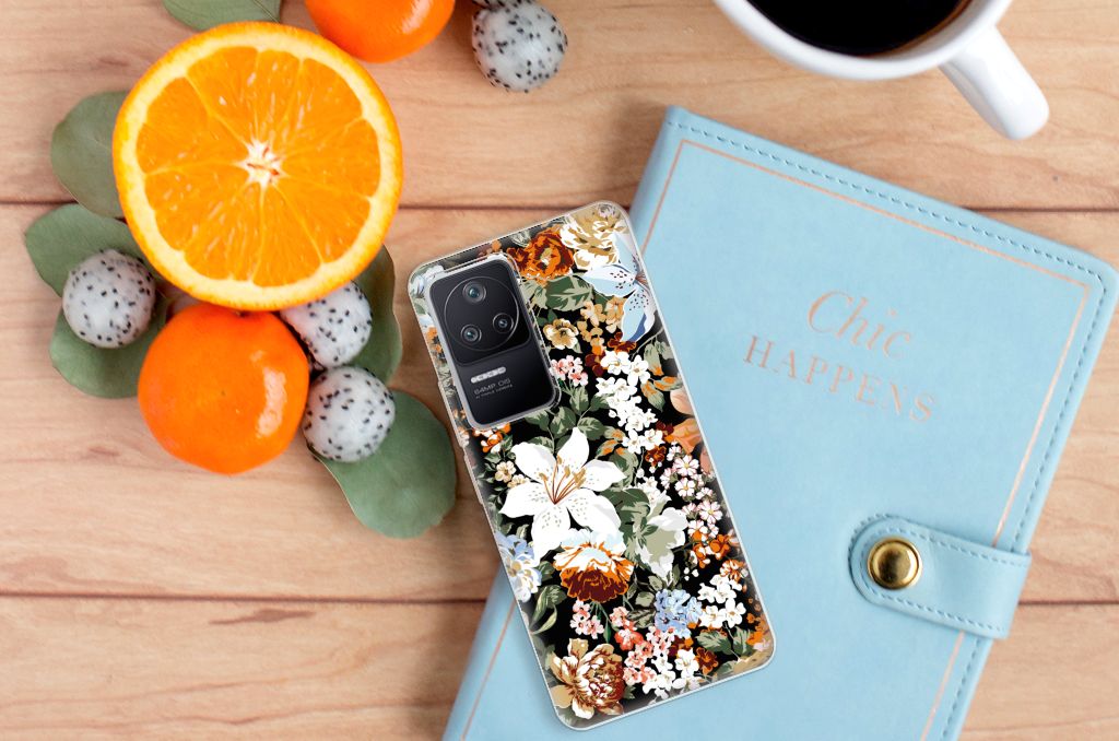 TPU Case voor Xiaomi Poco F4 Dark Flowers B2C Telecom