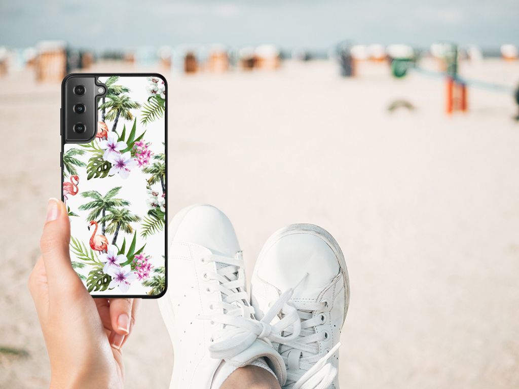 Samsung Galaxy S21 Plus Dierenprint Telefoonhoesje Flamingo Palms B2C Telecom