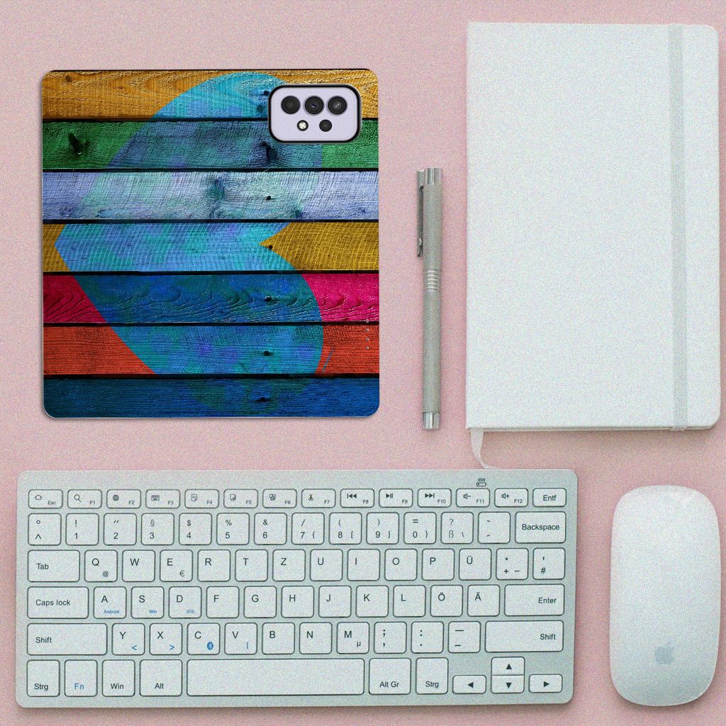 Samsung Galaxy A33 5G Book Wallet Case Wood Heart - Cadeau voor je Vriend - B2C Telecom