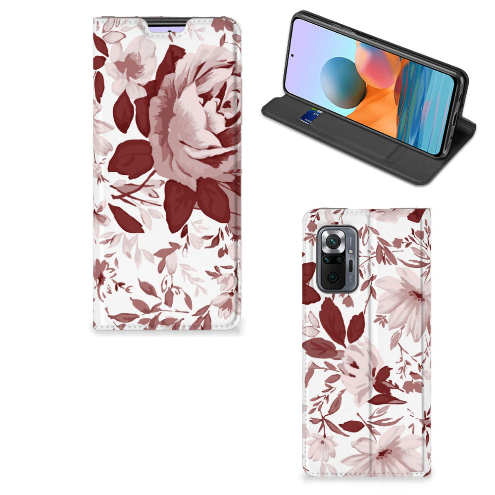 Bookcase Xiaomi Redmi Note 10 Pro Watercolor Flowers