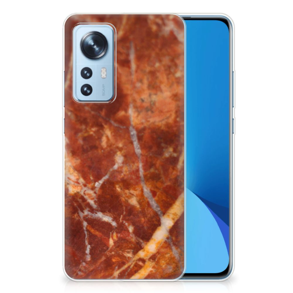 Xiaomi 12 | 12X TPU Siliconen Hoesje Marmer Bruin B2C Telecom