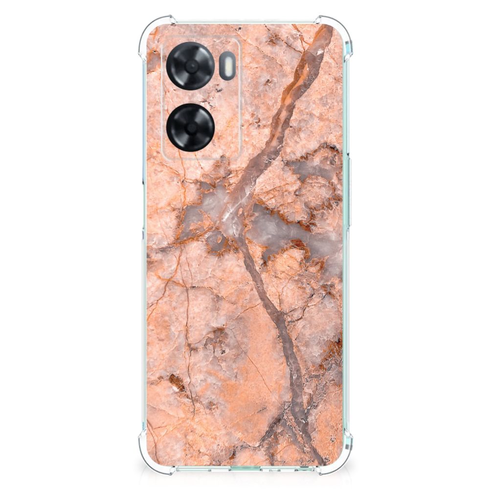 OPPO A57 | A57s | A77 4G Anti-Shock Hoesje Marmer Oranje B2C Telecom