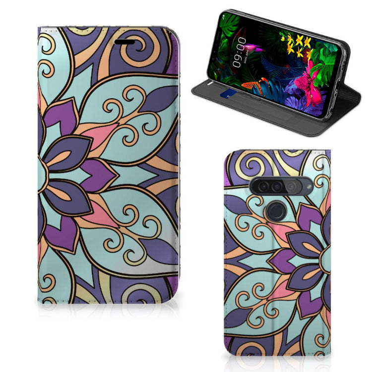 LG G8s Thinq Smart Cover Purple Flower