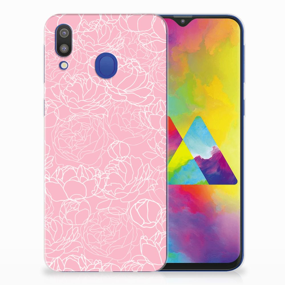 Samsung Galaxy M20 (Power) TPU Case White Flowers
