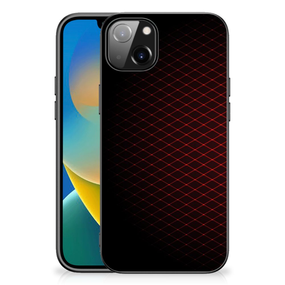iPhone 14 Plus Back Case Geruit Rood