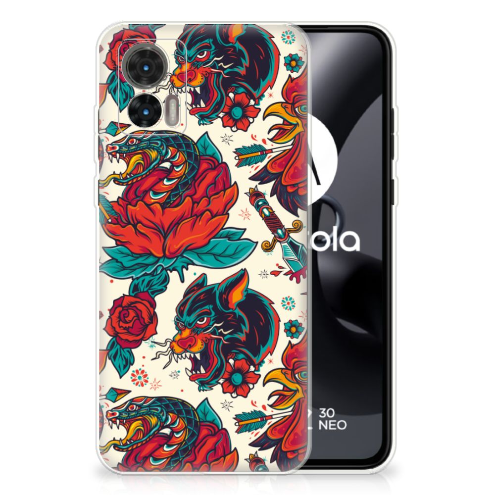 Siliconen Hoesje met foto voor Motorola Edge 30 Neo Old Skool