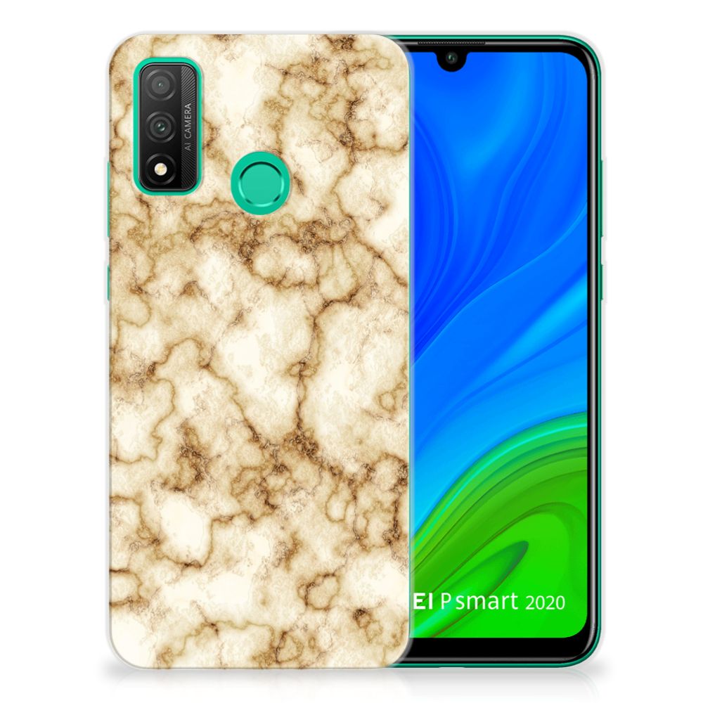 Huawei P Smart 2020 TPU Siliconen Hoesje Marmer Goud B2C Telecom