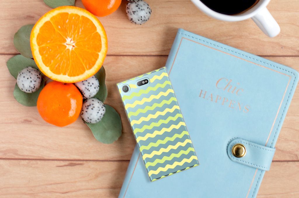 Sony Xperia XZ1 Compact TPU bumper Waves Yellow
