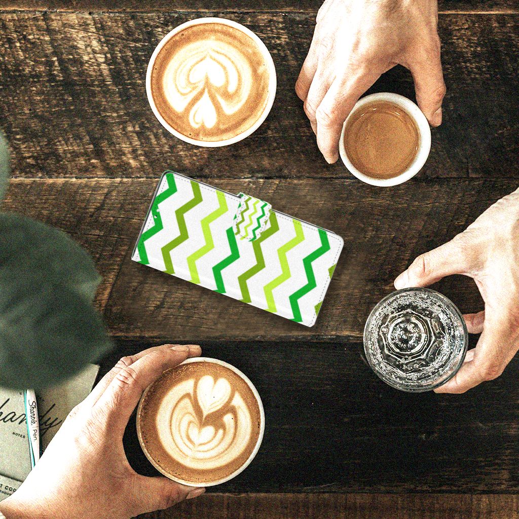 Samsung Galaxy Note 10 Telefoon Hoesje Zigzag Groen