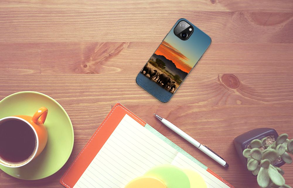 Apple iPhone iPhone 13 | iPhone 14 Dierenprint Telefoonhoesje Olifanten B2C Telecom
