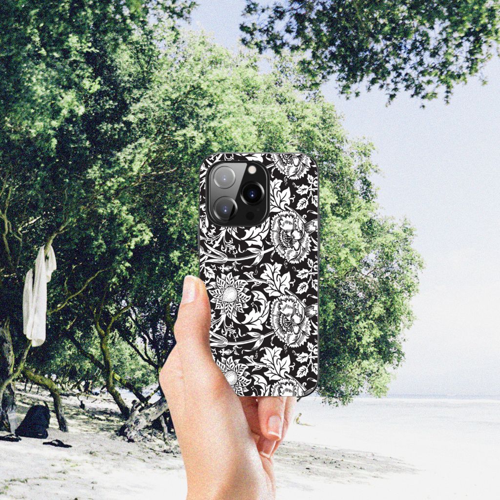iPhone 14 Pro Bloemen Hoesje Black Flowers B2C Telecom
