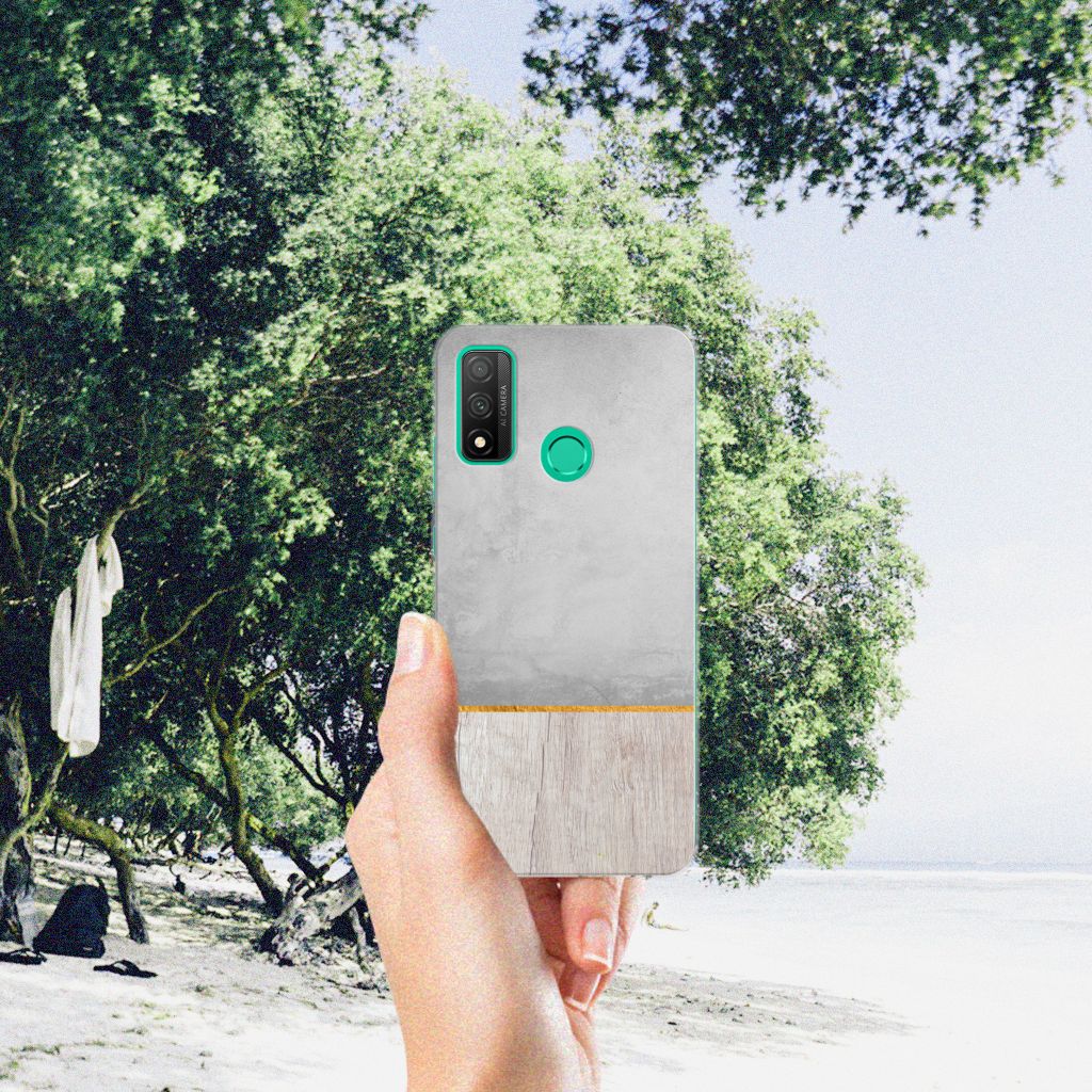 Huawei P Smart 2020 Bumper Hoesje Wood Concrete B2C Telecom