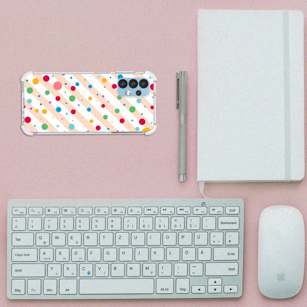 Samsung Galaxy A13 (4G) Doorzichtige Silicone Hoesje Dots B2C Telecom