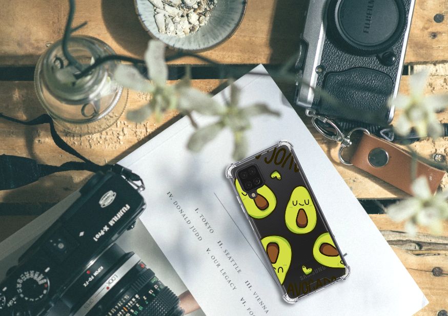 Samsung Galaxy A12 Stevig Bumper Hoesje Avocado Singing - B2C Telecom