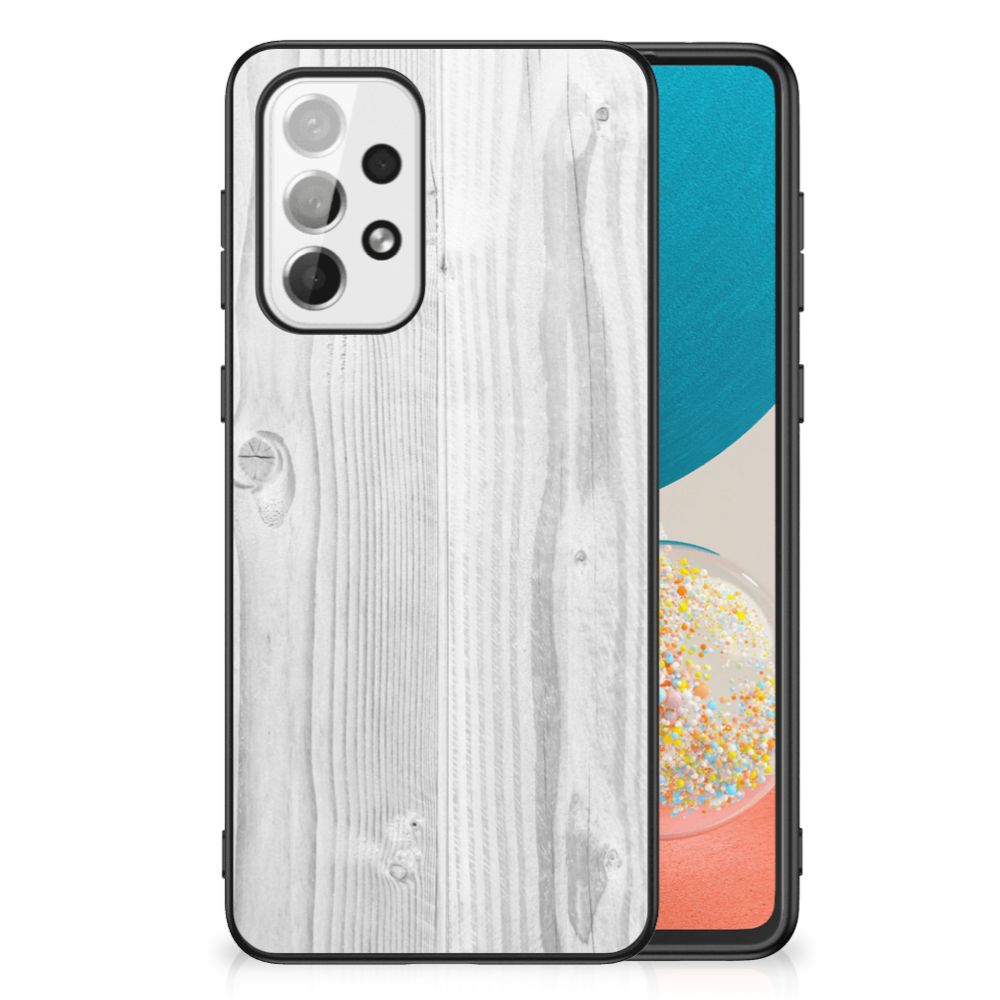 Samsung Galaxy A73 Houten Print Telefoonhoesje White Wood B2C Telecom