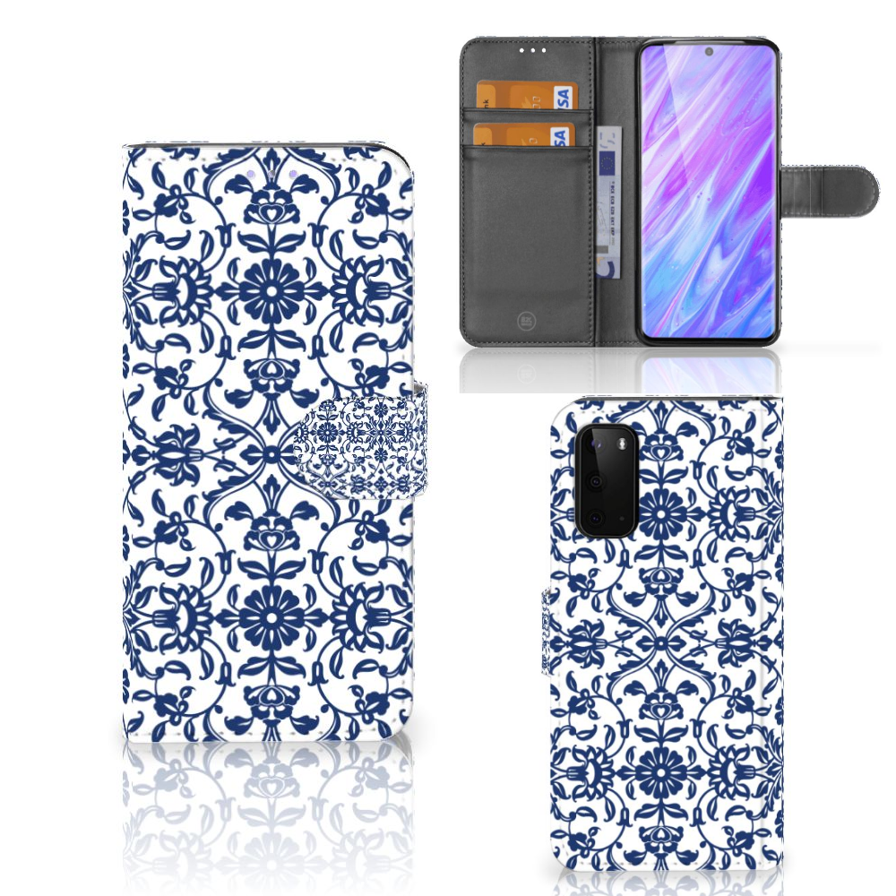 Samsung Galaxy S20 Hoesje Flower Blue