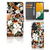 Hoesje voor Samsung Galaxy A14 4G Dark Flowers met bloemenprint en ruimte voor pasjes.
