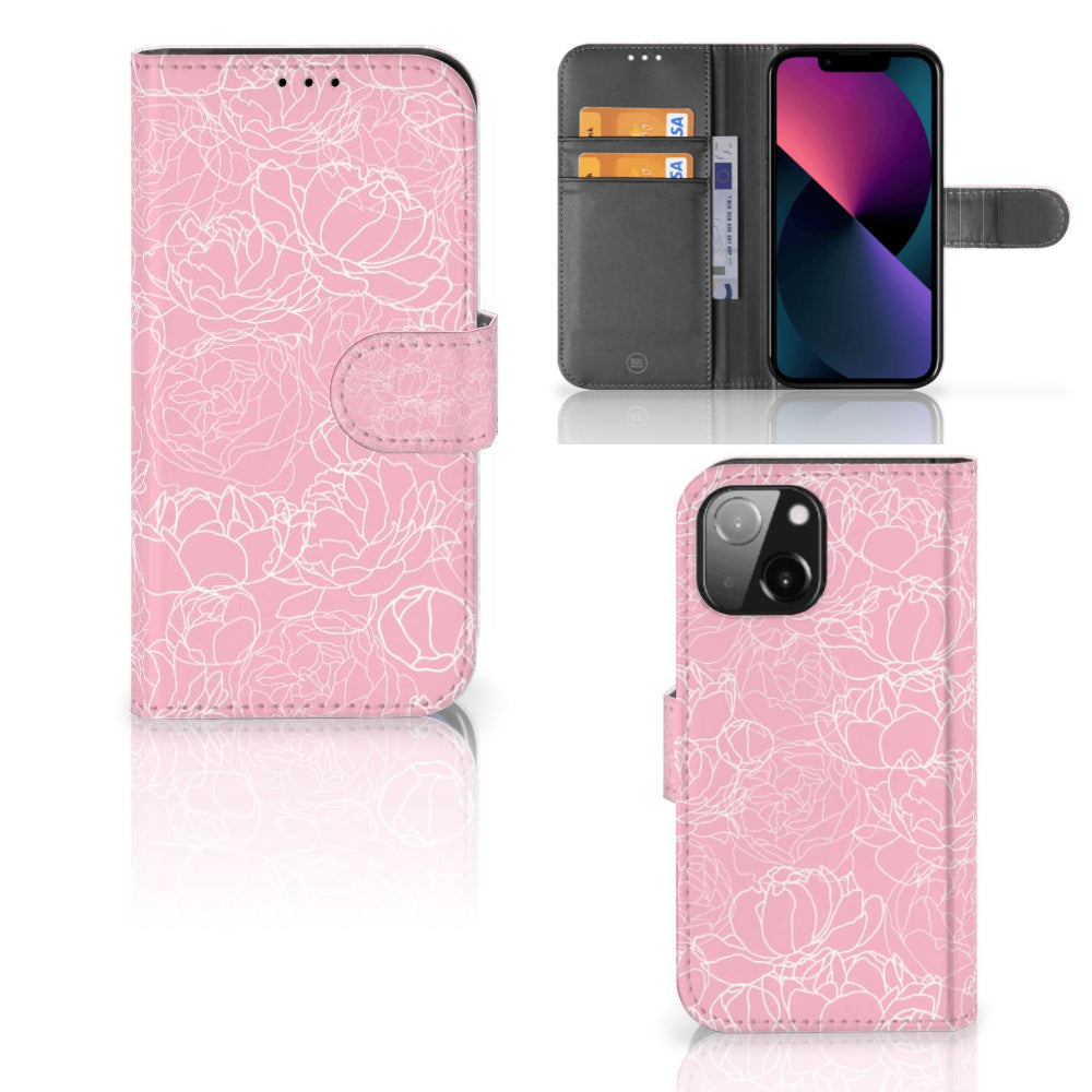 iPhone 13 Mini Hoesje White Flowers