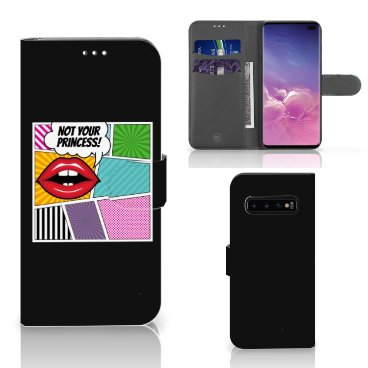 Samsung Galaxy S10 Plus Wallet Case met Pasjes Popart Princess