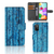 Samsung Galaxy A41 Book Style Case Wood Blue