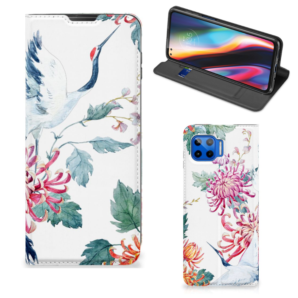 Motorola Moto G 5G Plus Hoesje maken Bird Flowers - B2C Telecom