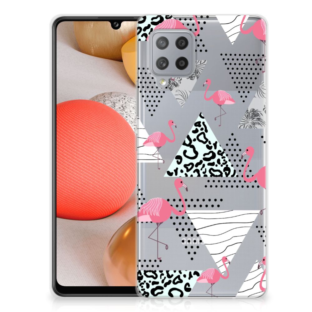 Samsung Galaxy A42 TPU Hoesje Flamingo Triangle