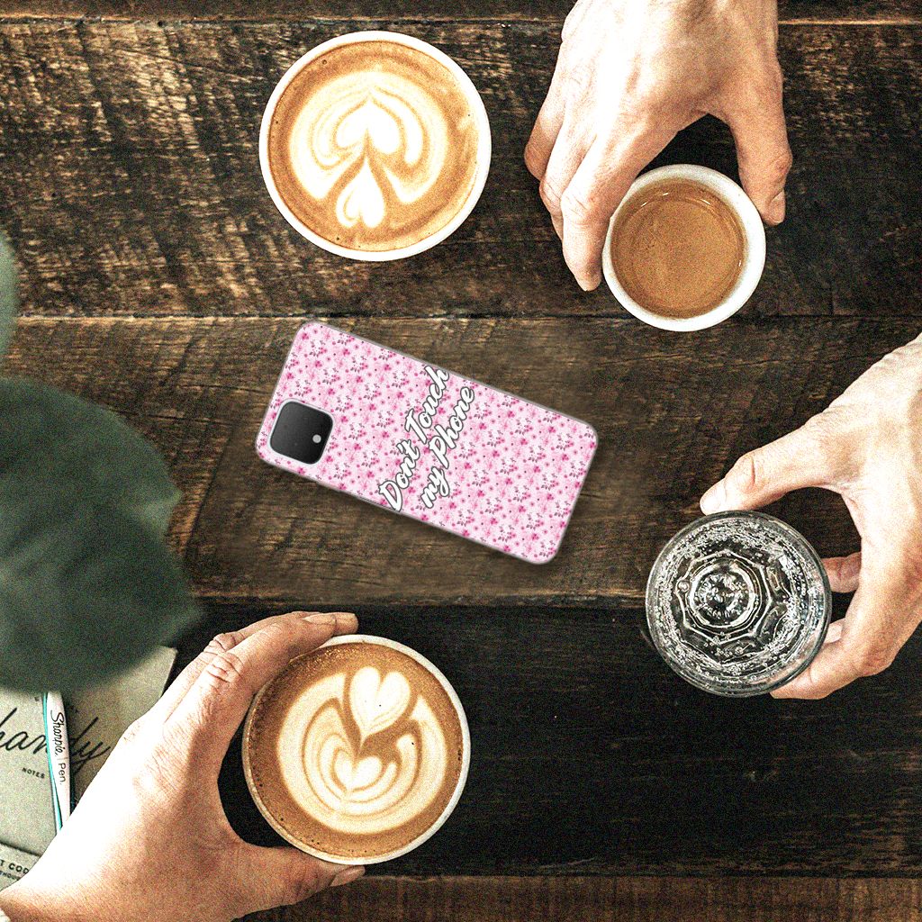 Google Pixel 4 Silicone-hoesje Flowers Pink DTMP B2C Telecom