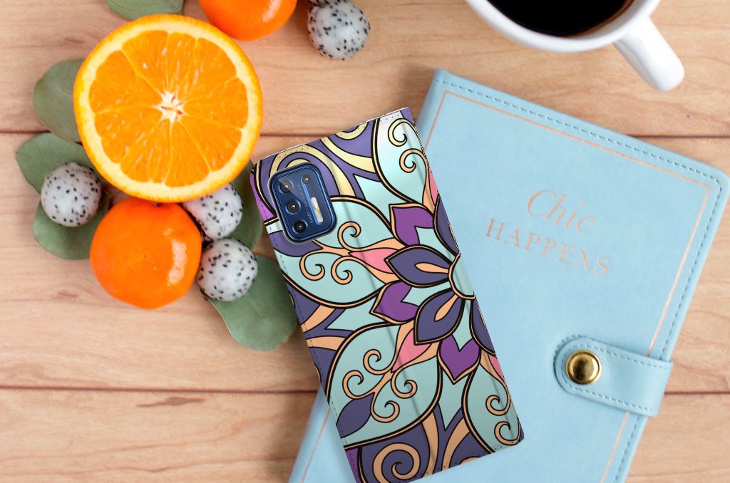 Motorola Moto G9 Plus Smart Cover Purple Flower - B2C Telecom