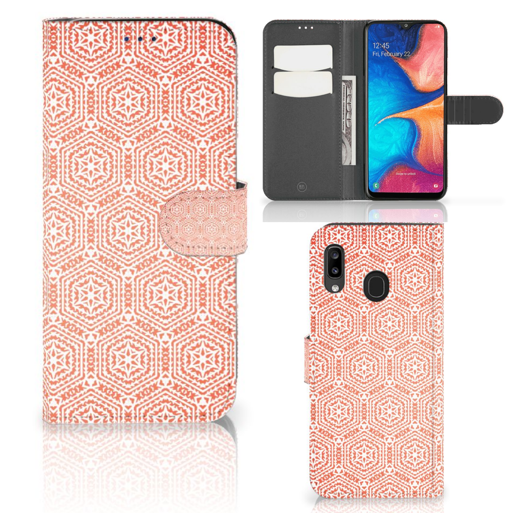 Samsung Galaxy A30 Telefoon Hoesje Pattern Orange