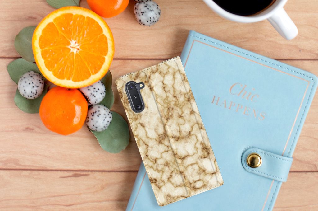 Samsung Galaxy Note 10 Standcase Marmer Goud