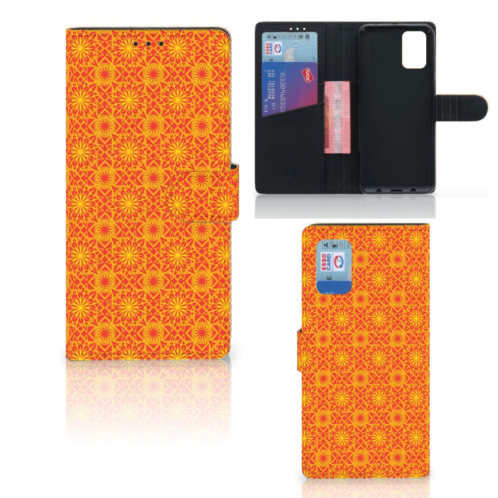 Samsung Galaxy A02s | M02s Telefoon Hoesje Batik Oranje