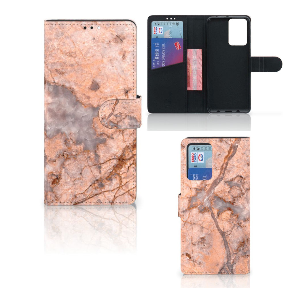 Xiaomi Redmi Note 10 Pro Bookcase Marmer Oranje