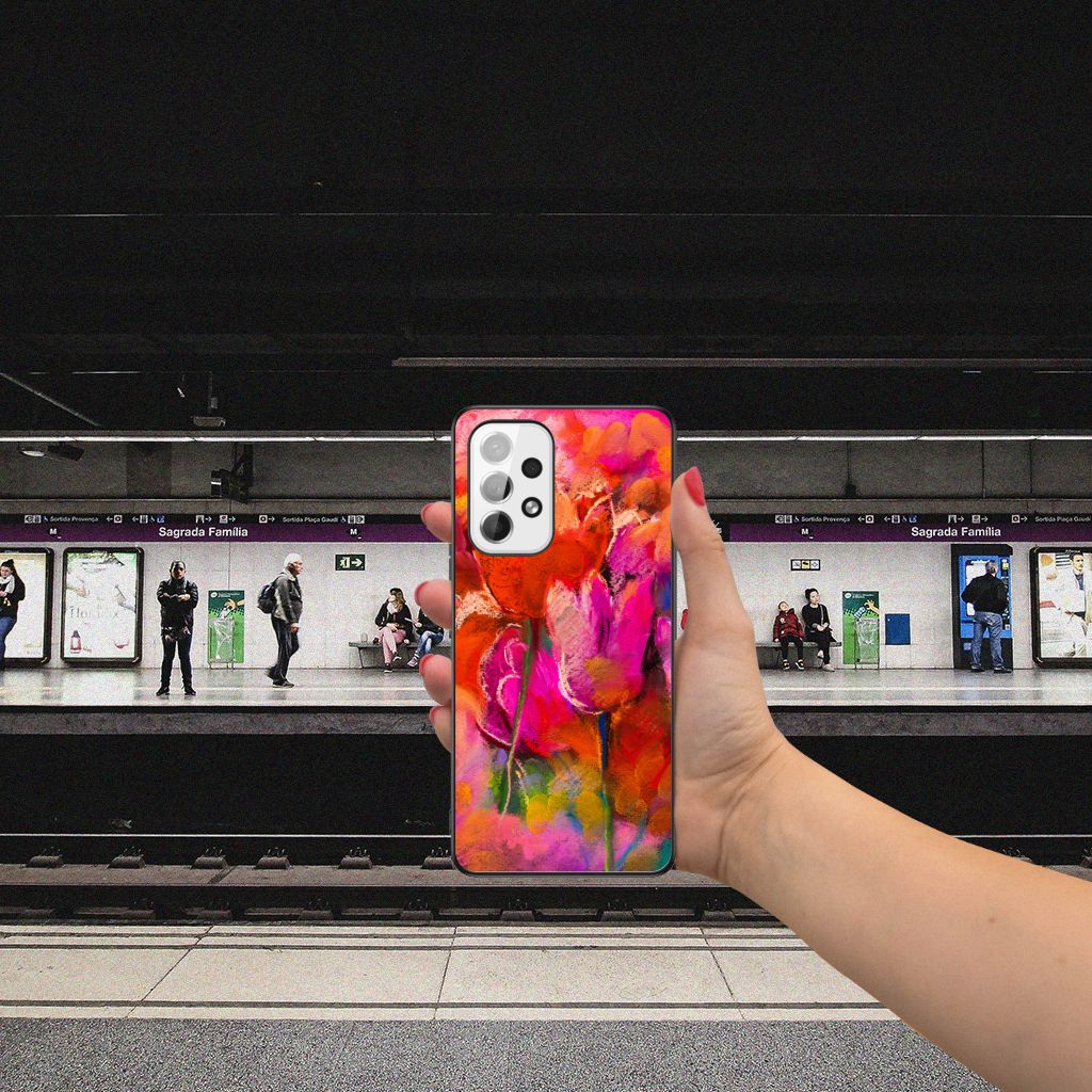 Kleurrijke Telefoonhoesje Samsung Galaxy A53 Tulips B2C Telecom