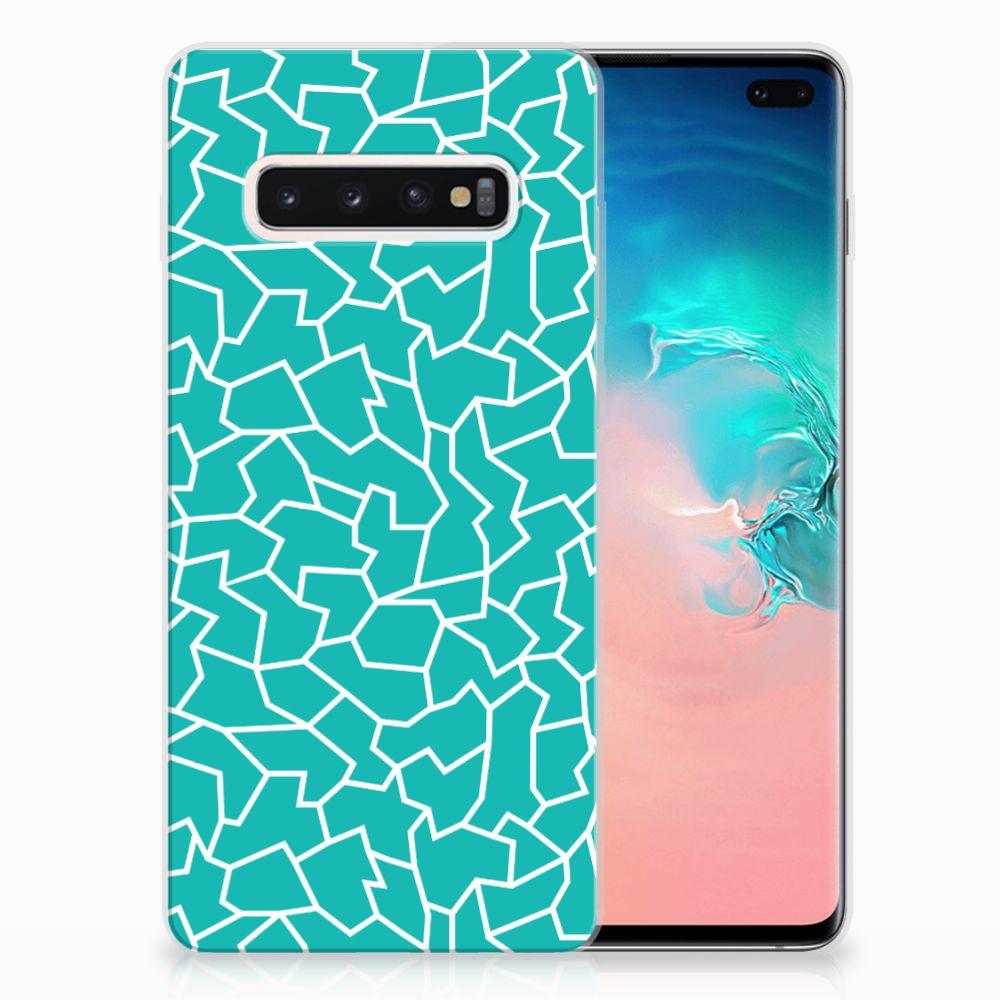 Samsung Galaxy S10 Plus Hoesje maken Cracks Blue