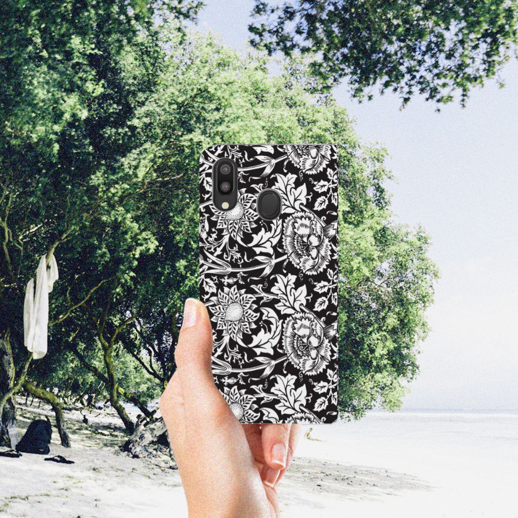 Samsung Galaxy M20 Smart Cover Black Flowers