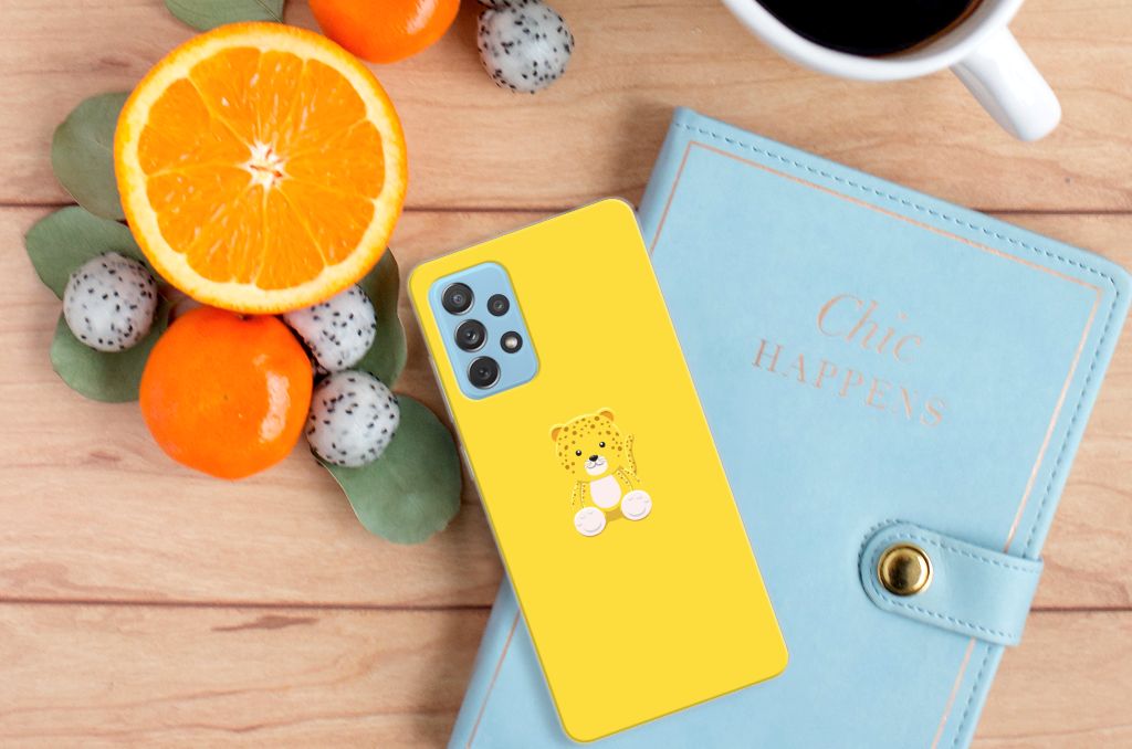 Samsung Galaxy A72 Telefoonhoesje met Naam Baby Leopard B2C Telecom