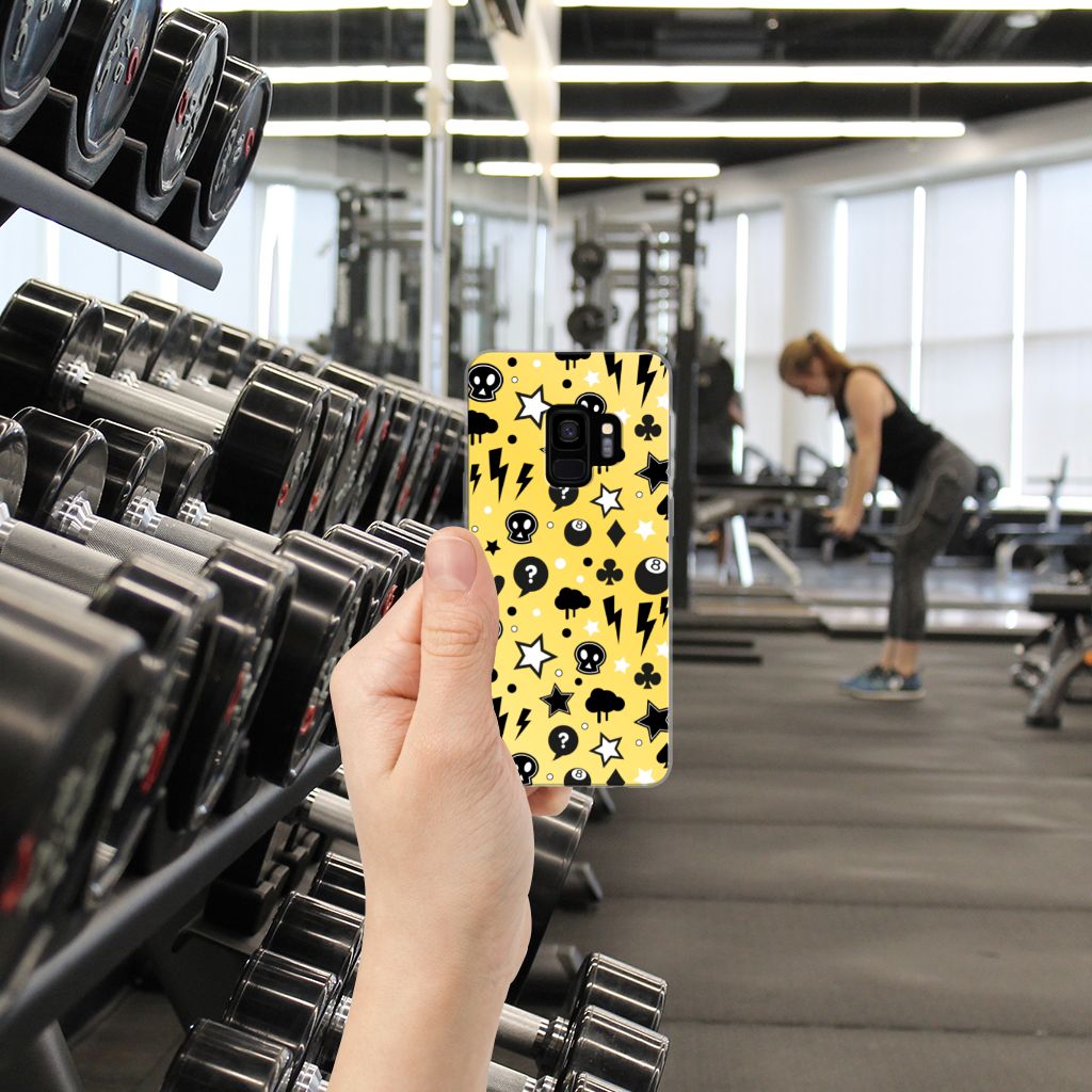 Silicone Back Case Samsung Galaxy S9 Punk Geel