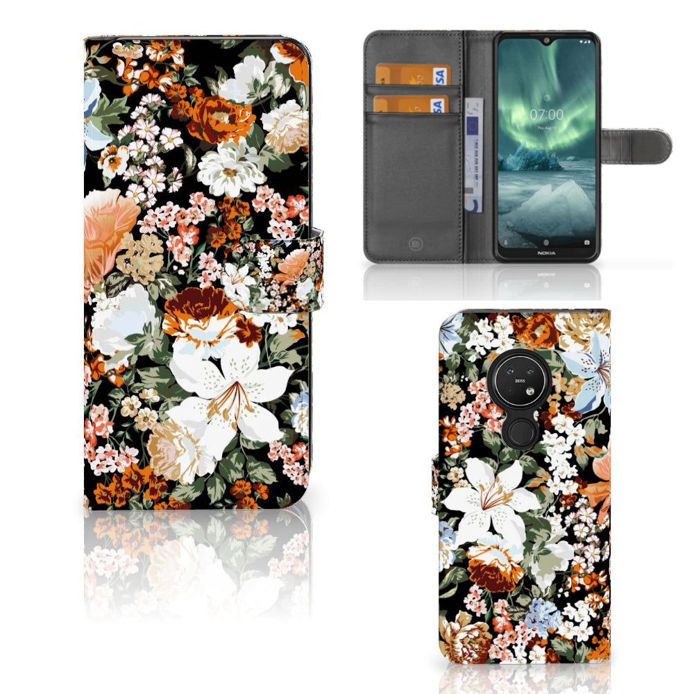 Hoesje voor Nokia 7.2 | Nokia 6.2 Dark Flowers