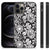 iPhone 12 Pro Max Skin Case Black Flowers B2C Telecom