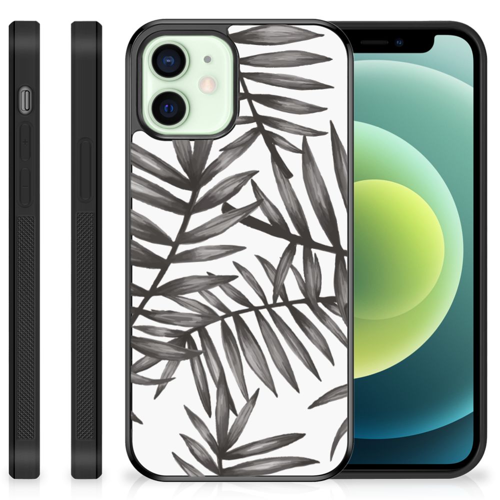 iPhone 12 Mini Skin Case Leaves Grey