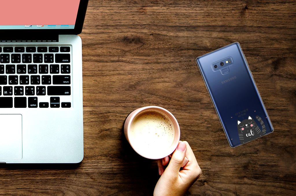 Samsung Galaxy Note 9 Telefoonhoesje met Naam Cat Good Day