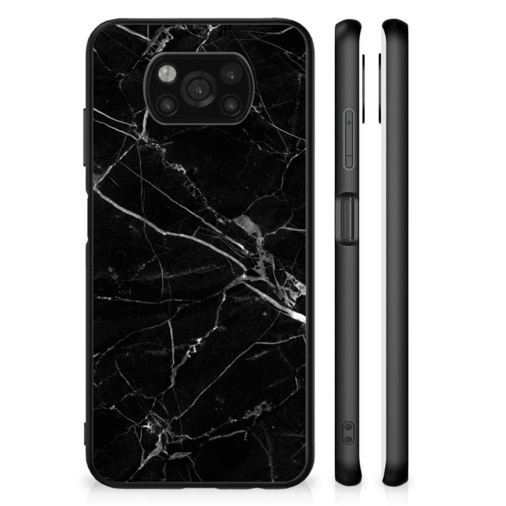 Xiaomi Poco X3 | X3 Pro Marmeren Print Telefoonhoesje Marmer Zwart - Origineel Cadeau Vader B2C Telecom