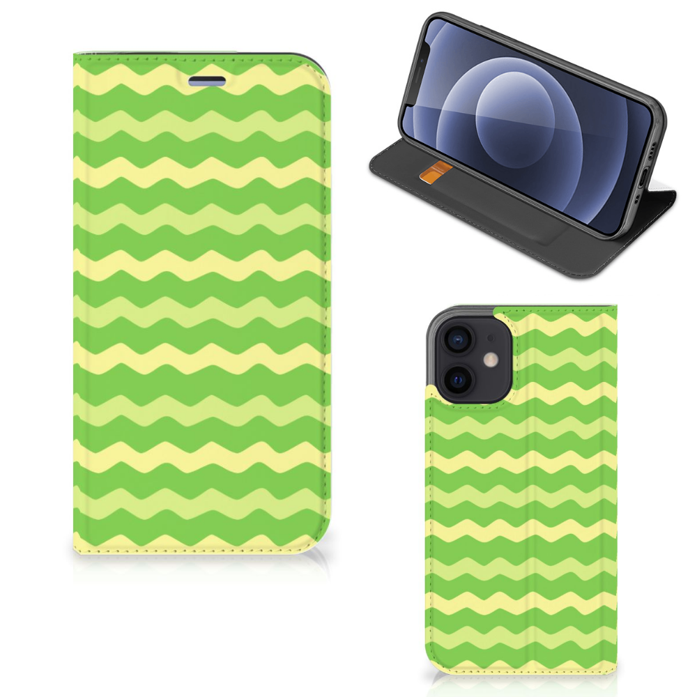 iPhone 12 Mini Hoesje met Magneet Waves Green - B2C Telecom